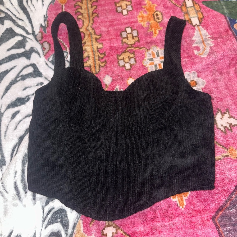 Black velvet corset top